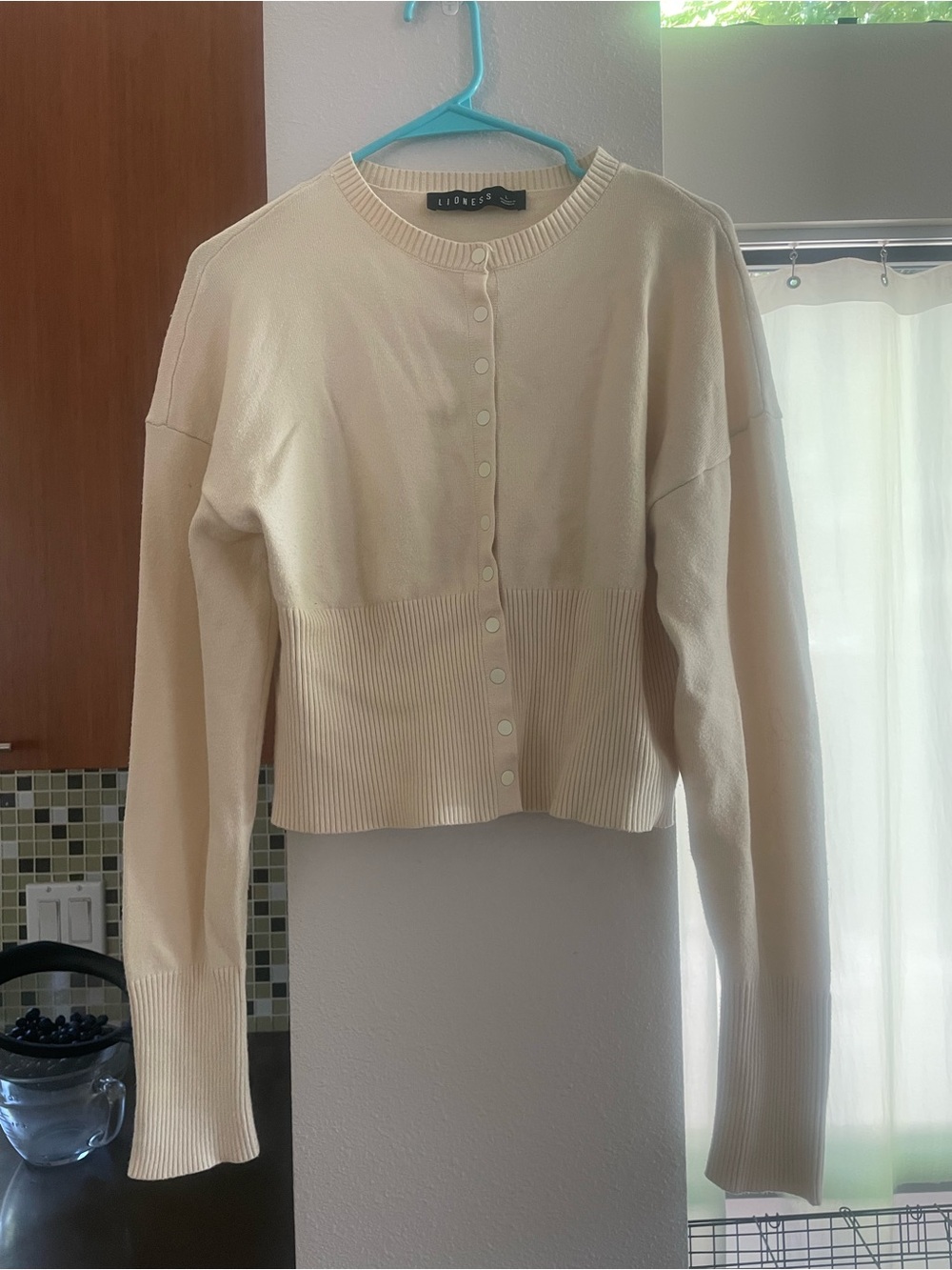 Lioness Head In the Clouds: Cream Button-Front Cardigan